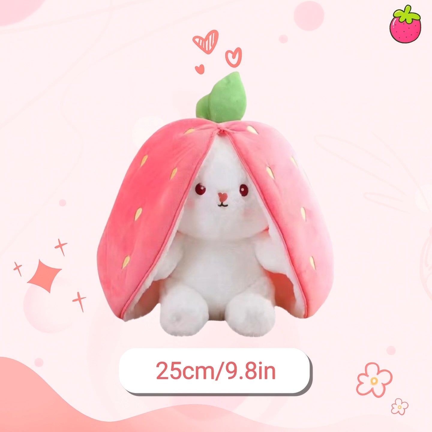 Peluche Conejo con Capa de Fresa